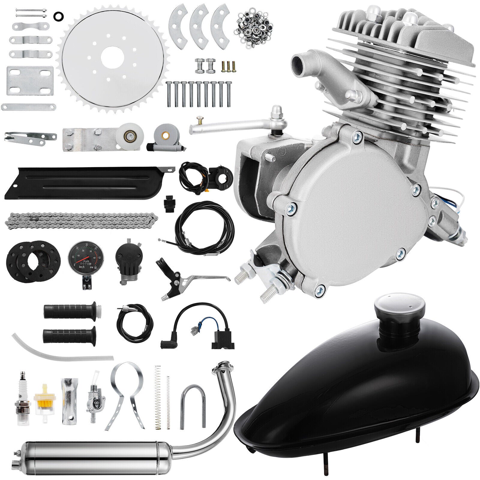 Full Set 80cc Bike Bicycle Motorized 2 Stroke Petrol Gas Motor Engine Kit Set