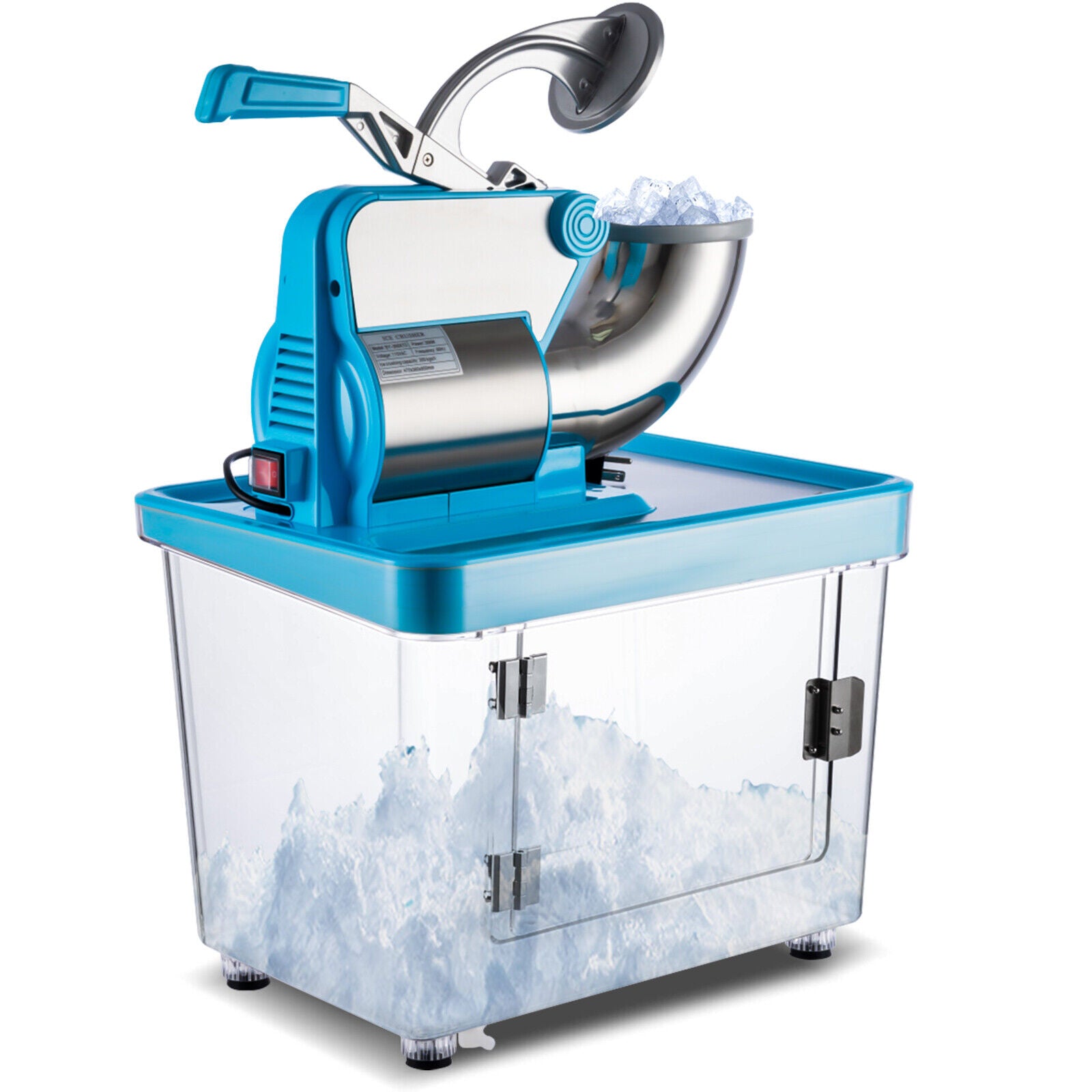 Electric Ice Shaver Ice Crusher Snow Cone Machine 660LBS/H w/Dual Blades ETL