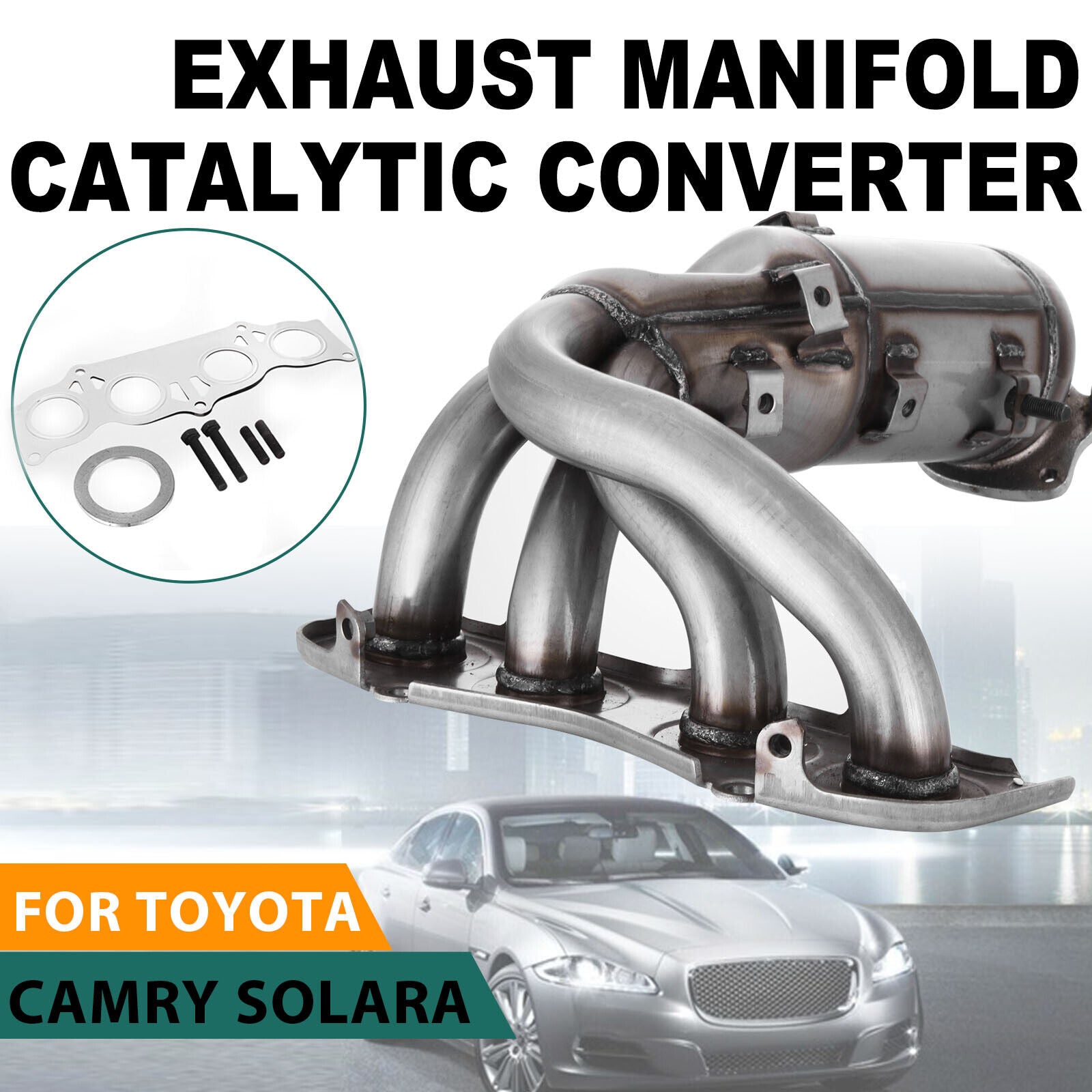 Exhaust Manifold With Catalytic Converter Fit 2002-2006 Toyota Camry Solara 2.4L