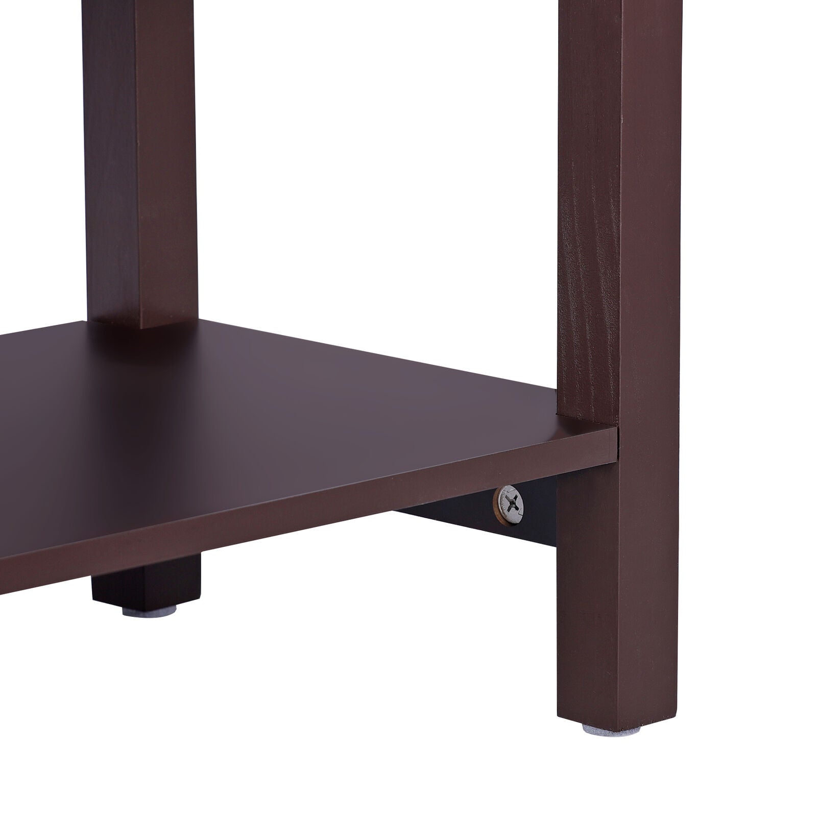 2X Open End Table Narrow Side Table Slim End Table for Living Room Bedroom Brown