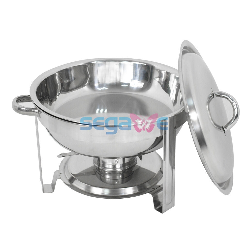 4 Pack Buffet Catering Stainless Steel Chafer Round Chafing Dish 5Qt Party Pack