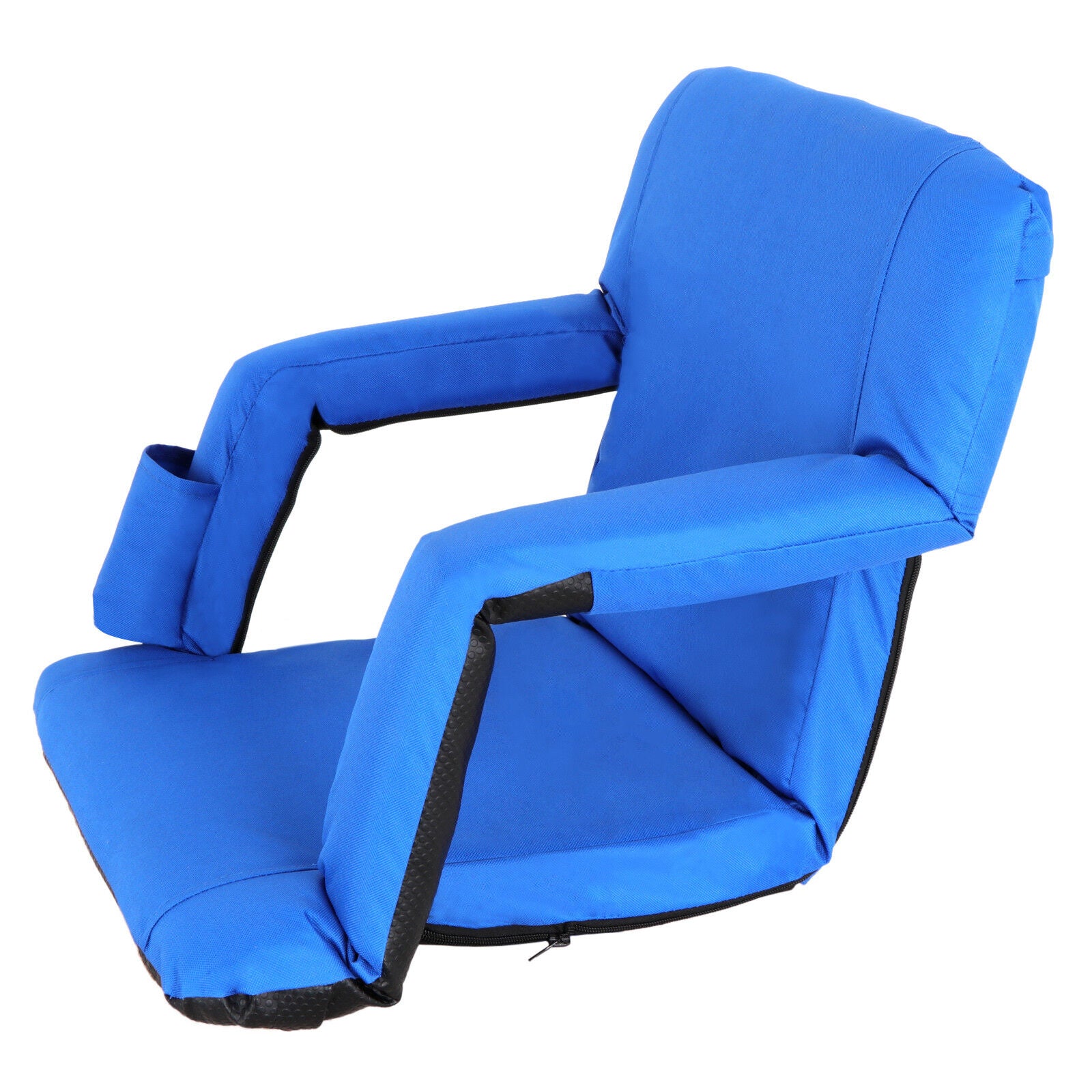 Easy Carry Stadium Seats Chairs Blue Bleachers Benches W/ Padded Cushion Backs