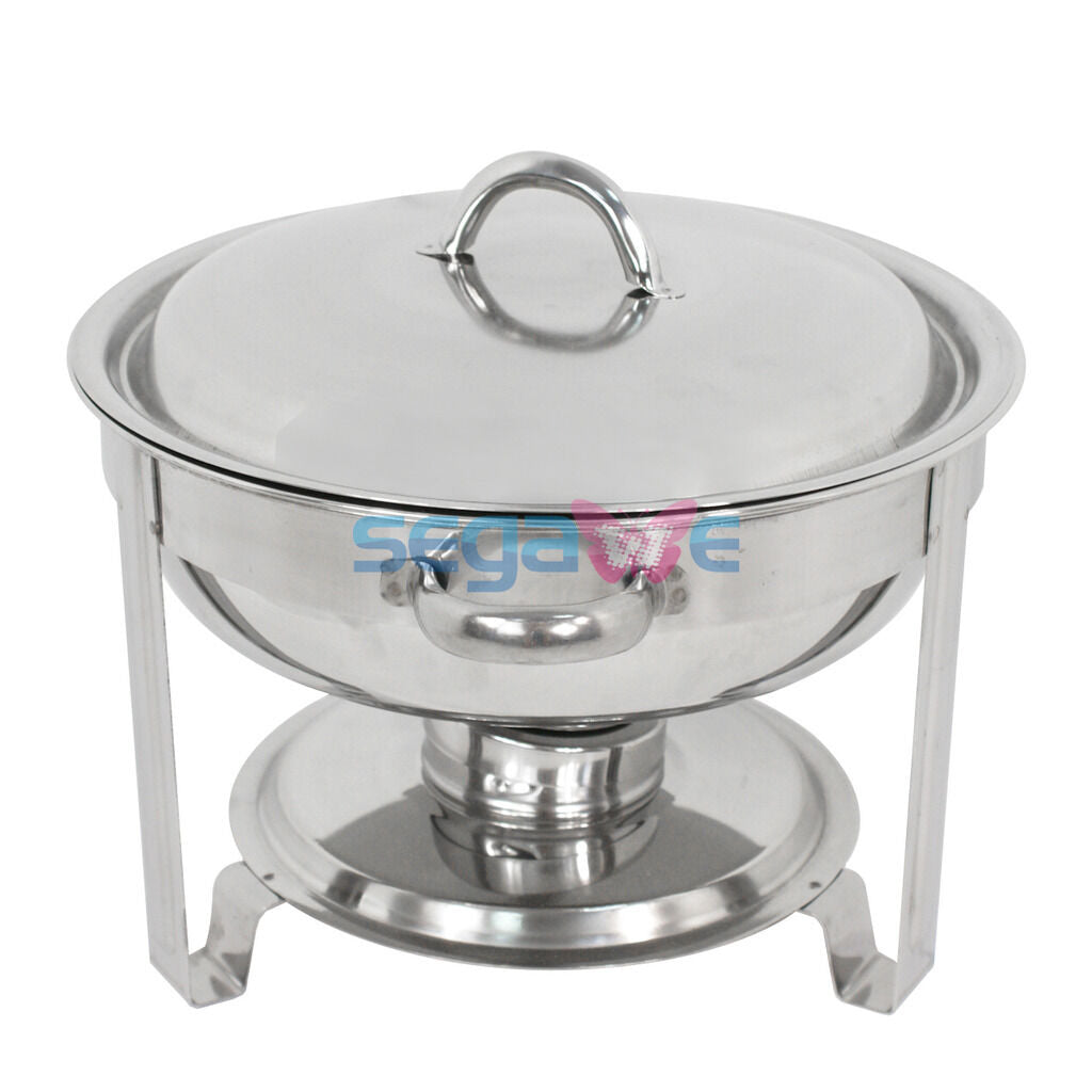 4 Pack Buffet Catering Stainless Steel Chafer Round Chafing Dish 5Qt Party Pack