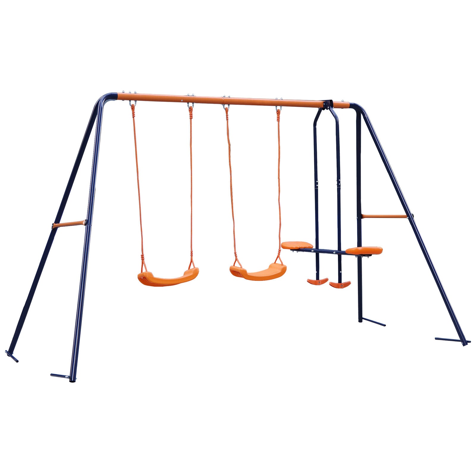 Metal Swing Set for Kids 2 Seats & 1 Swing Glider Hold up to 440lbs for Backyard