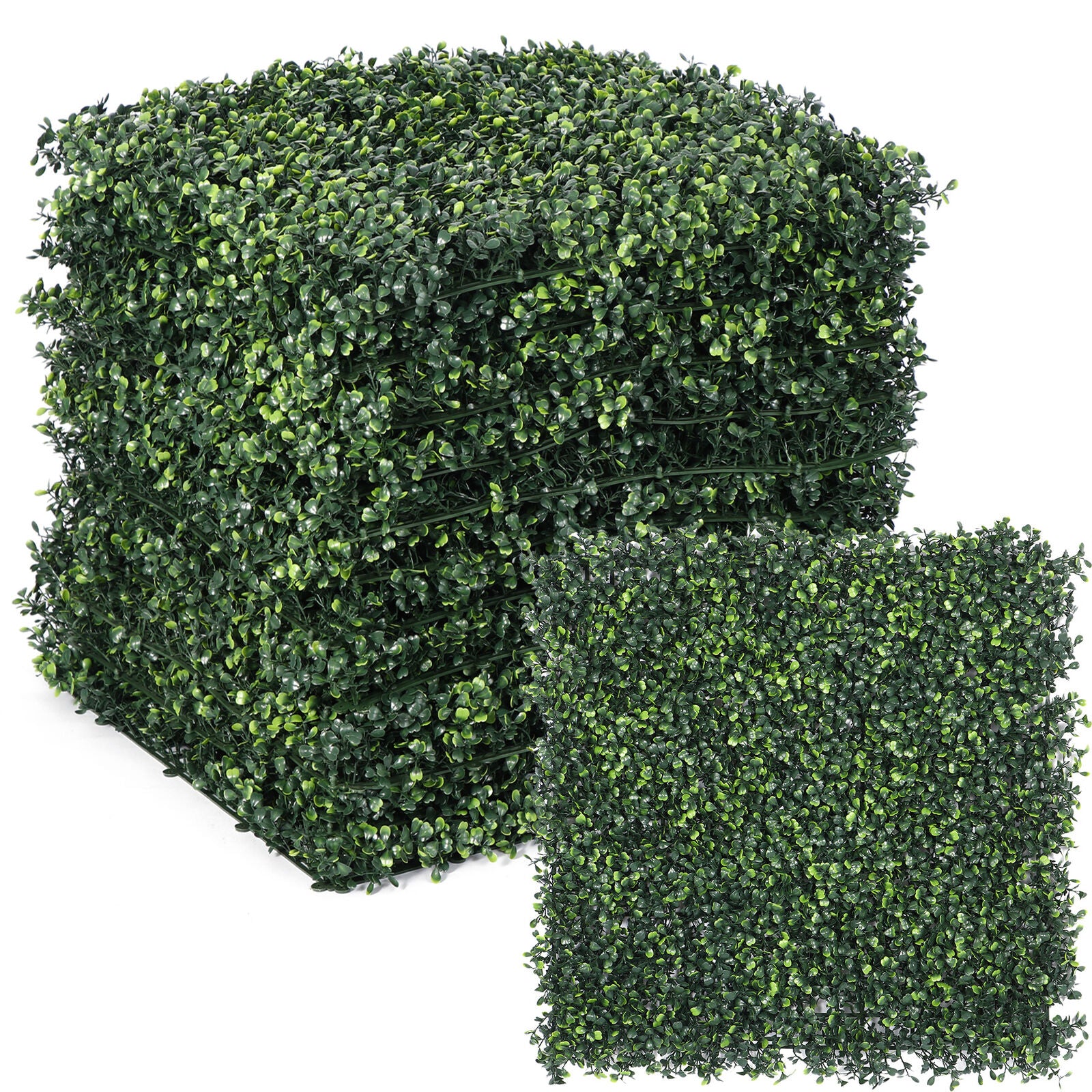 12pcs Artificial Boxwood Mat Wall Hedge Decor Privacy Fence Panels Grass 20x20