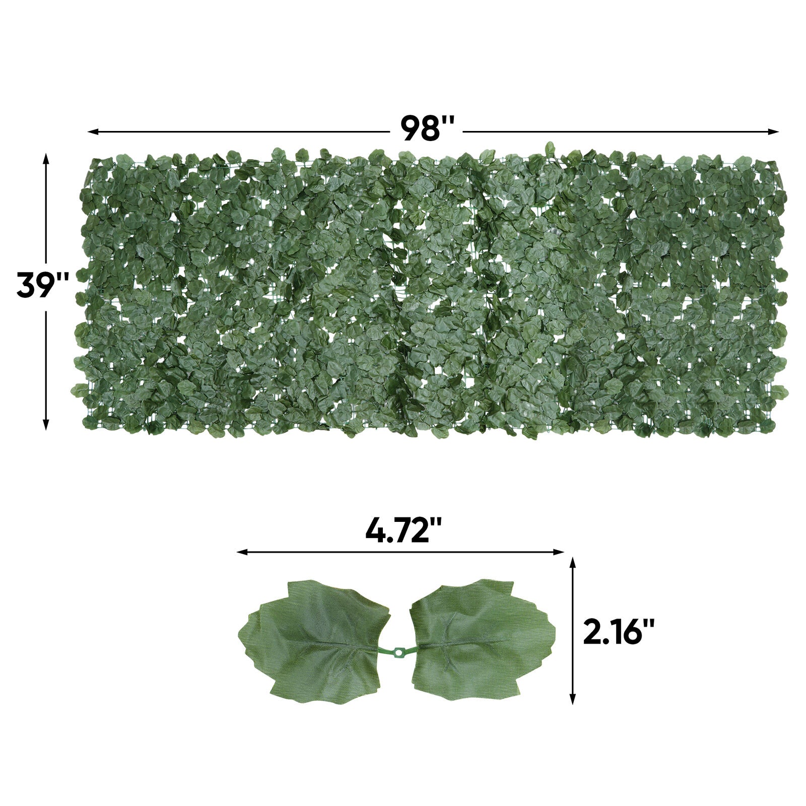 Privacy Fence Screen Windscreen Single Side Expandable Artificial Faux Ivy Leaf