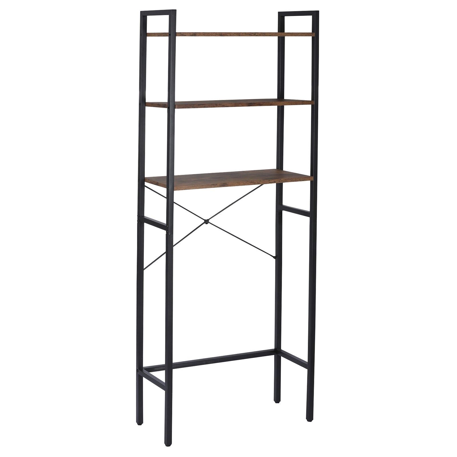 Over The Toilet Storage 3-Tier Industrial Over Toilet Bathroom Organizer Brown