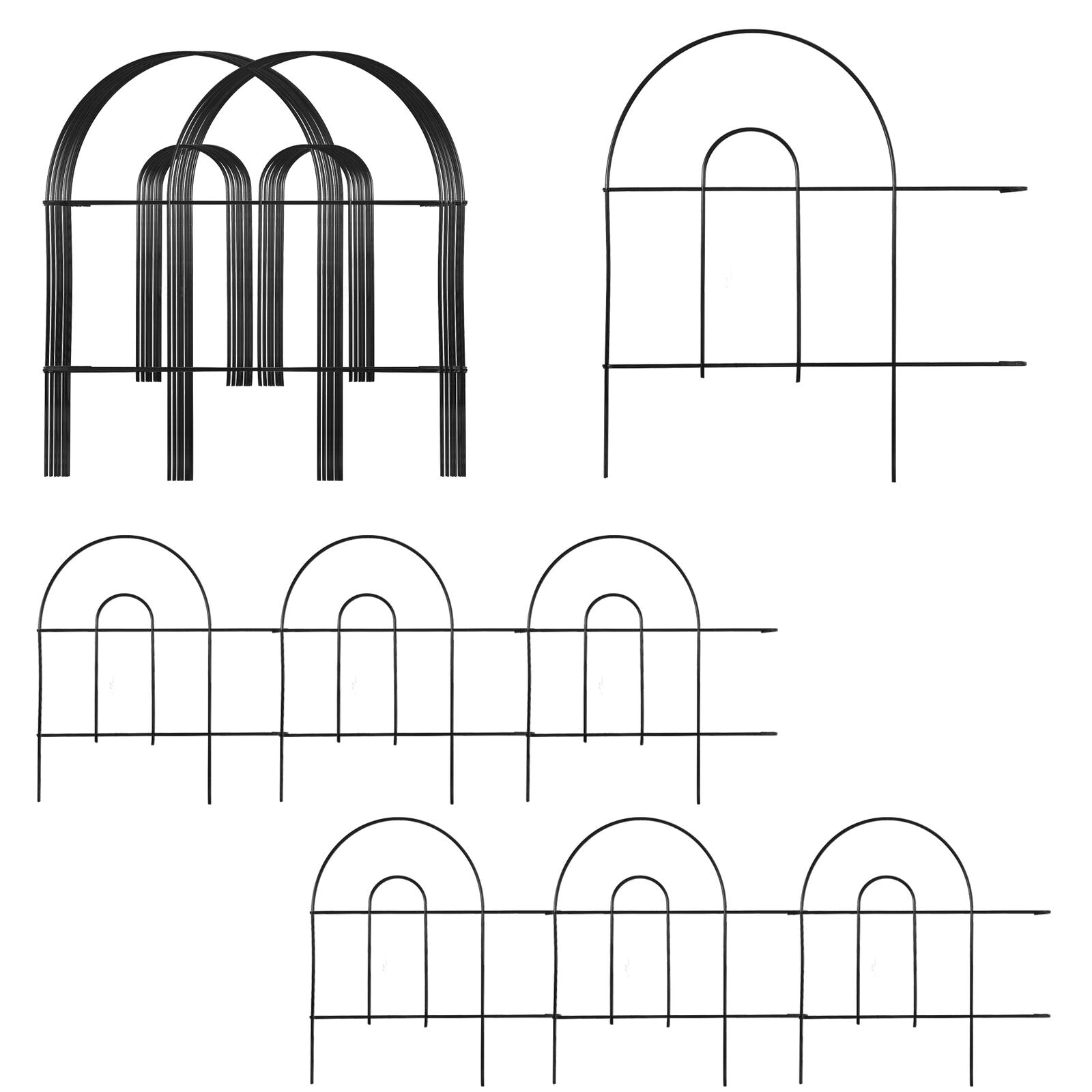 Black Metal Garden Folding Border Fence 18