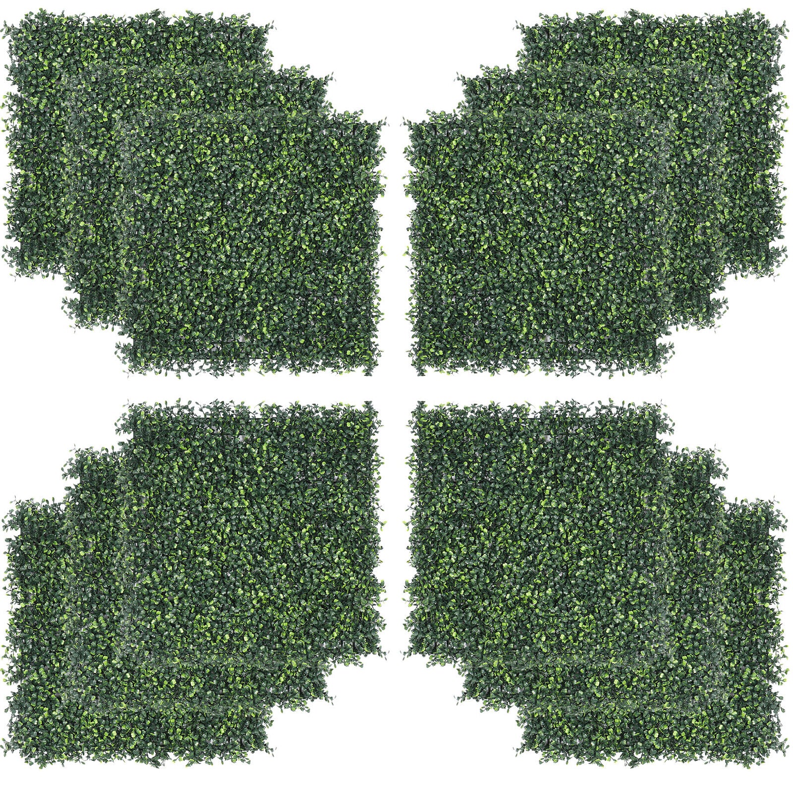 12pcs Artificial Boxwood Mat Wall Hedge Decor Privacy Fence Panels Grass 20x20