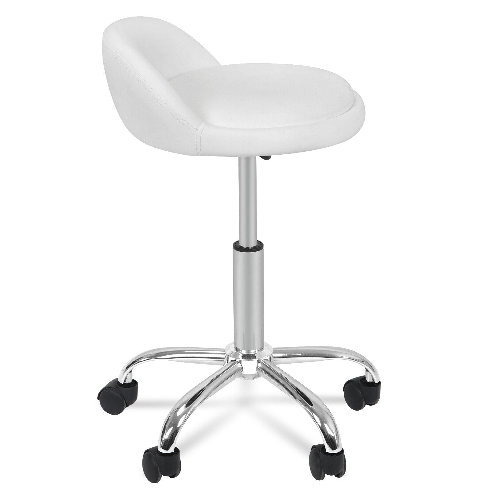 Adjustable Height Hydraulic Rolling Swivel Stool Spa Salon Chair with Back Rest