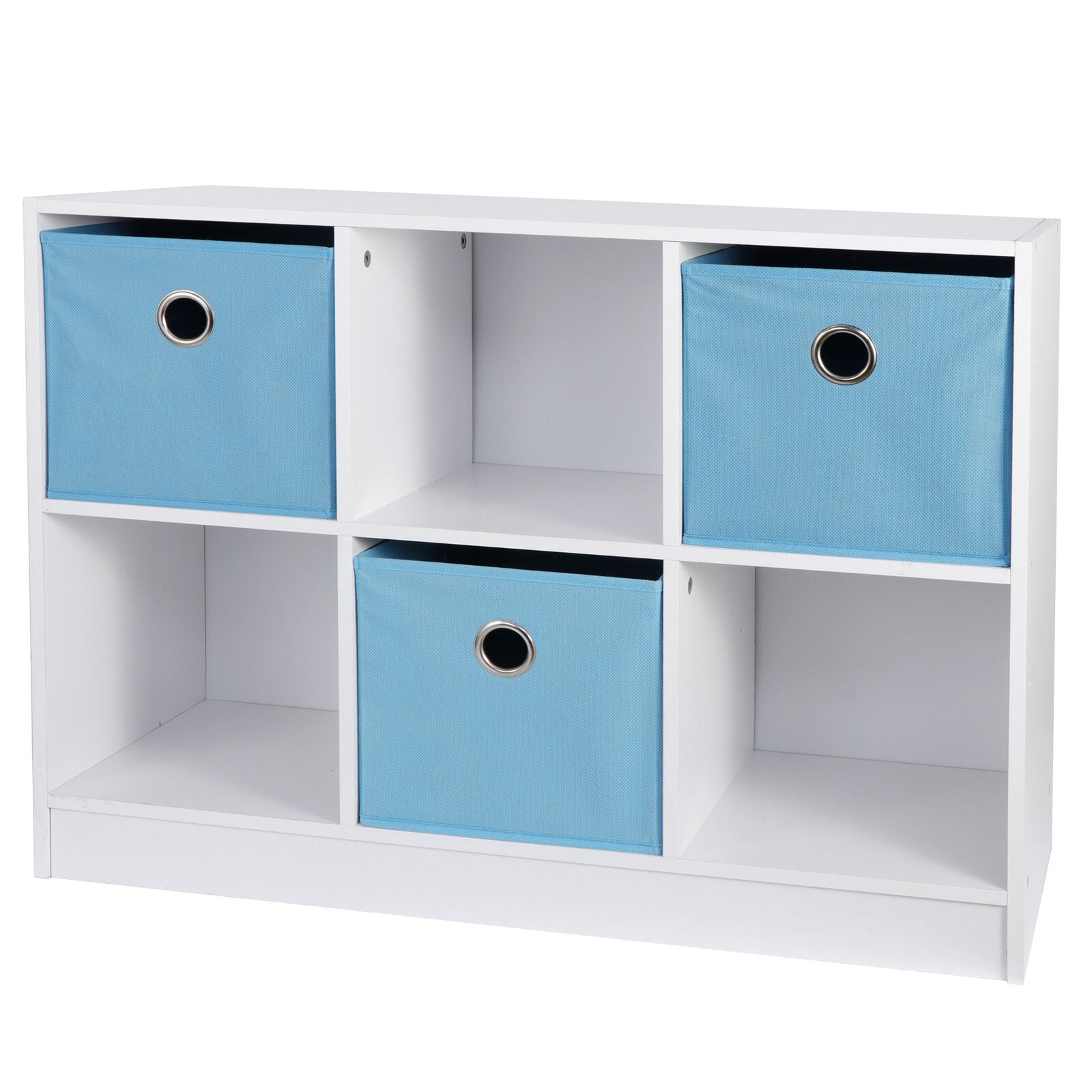 6 Cube Modern Storage Organizer Bookcase Storage White Light Blue Furniture