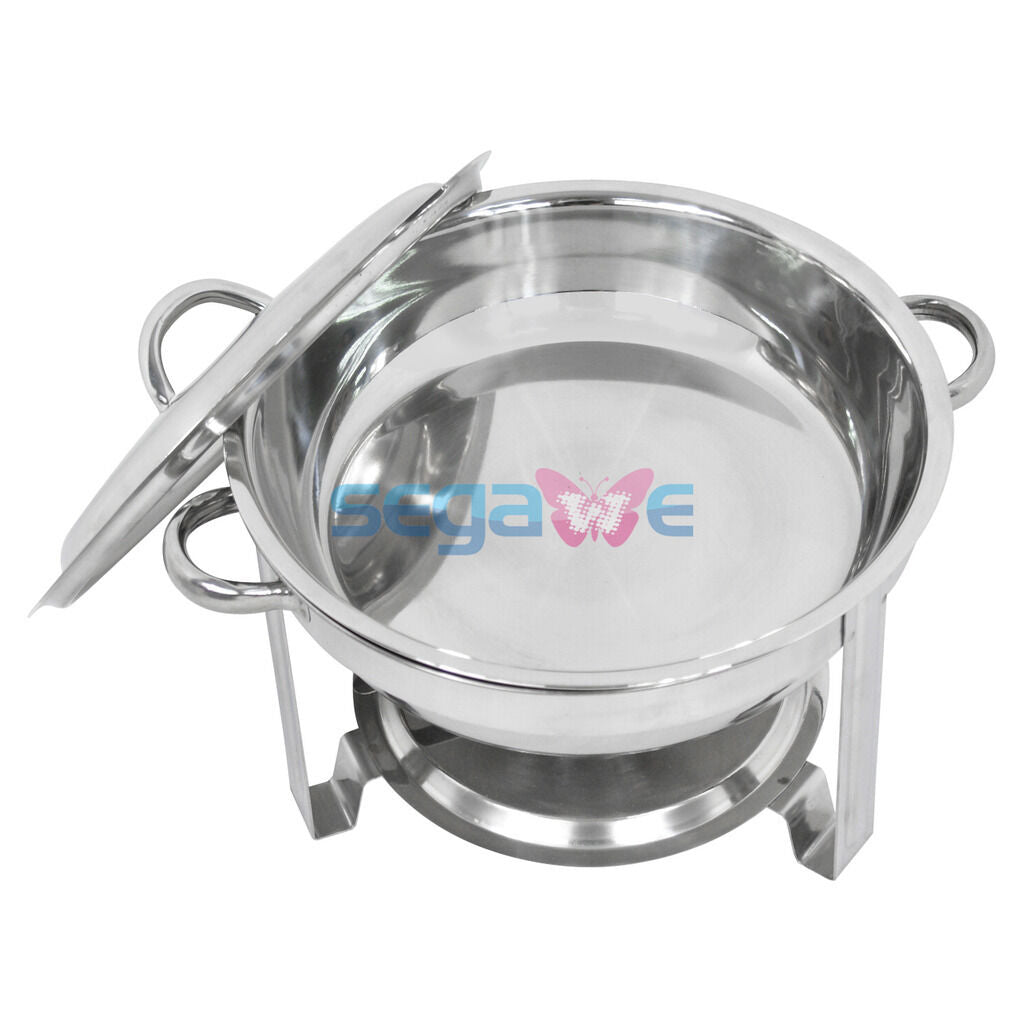 4 Pack Buffet Catering Stainless Steel Chafer Round Chafing Dish 5Qt Party Pack