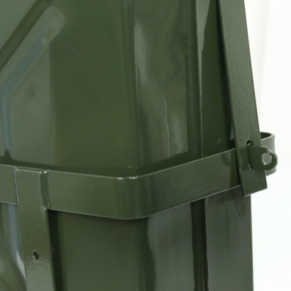 5 Gallons Jerry Can with Holder 20L Liter Steel Oil Gas Tank Gasoline Green