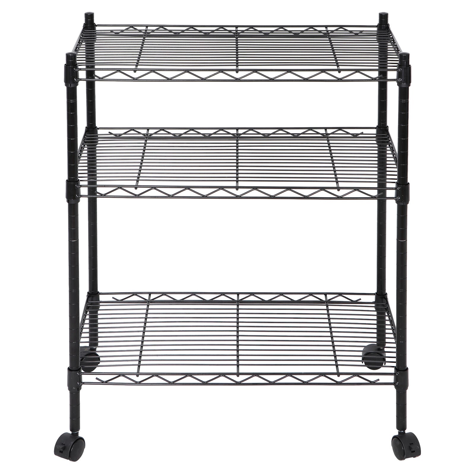 3-Tier Unit Wire Rack Shelving Storage Metal Organizer W/2