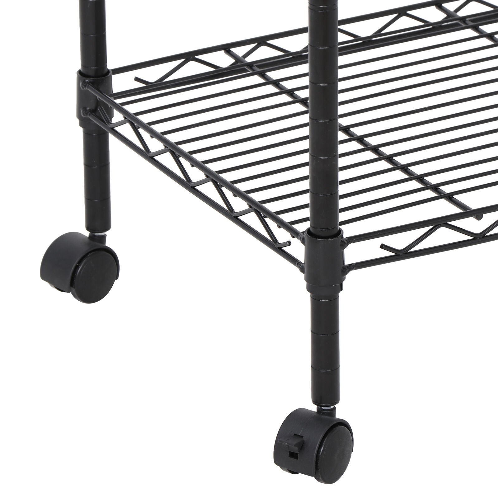 3-Tier Unit Wire Rack Shelving Storage Metal Organizer W/2