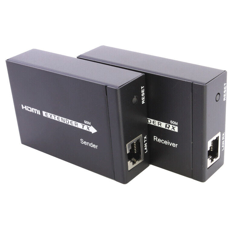 HDMI LAN EXTENDER OVER CAT 5E CAT 6 RJ45 UP TO 200FT 1080P With 2 AC Adapters