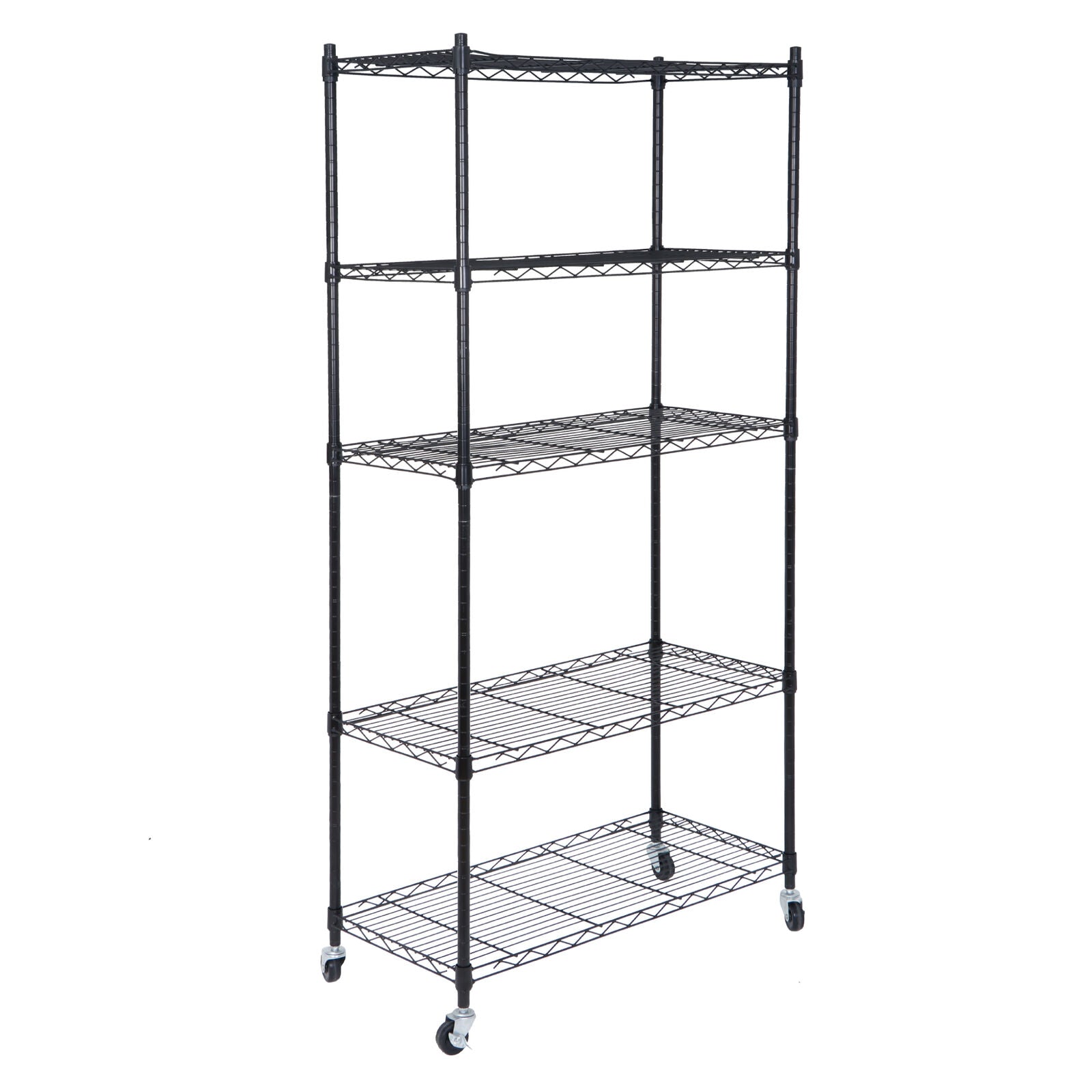 5-Shelf Steel Wire Tier Layer Shelving Durable 30.1x14.2x63