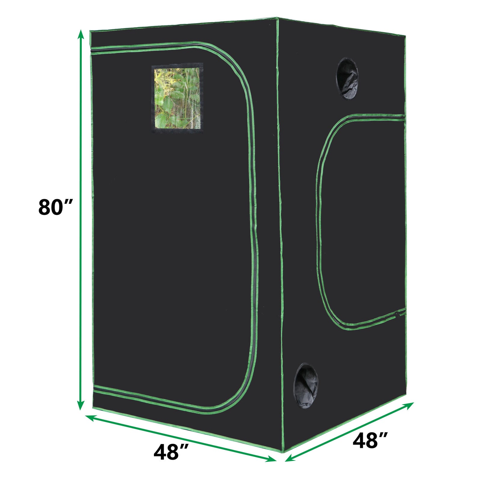 48x48x80 Inch  Hydroponic Grow Tent Box Seed Room with Window and Floor Tray