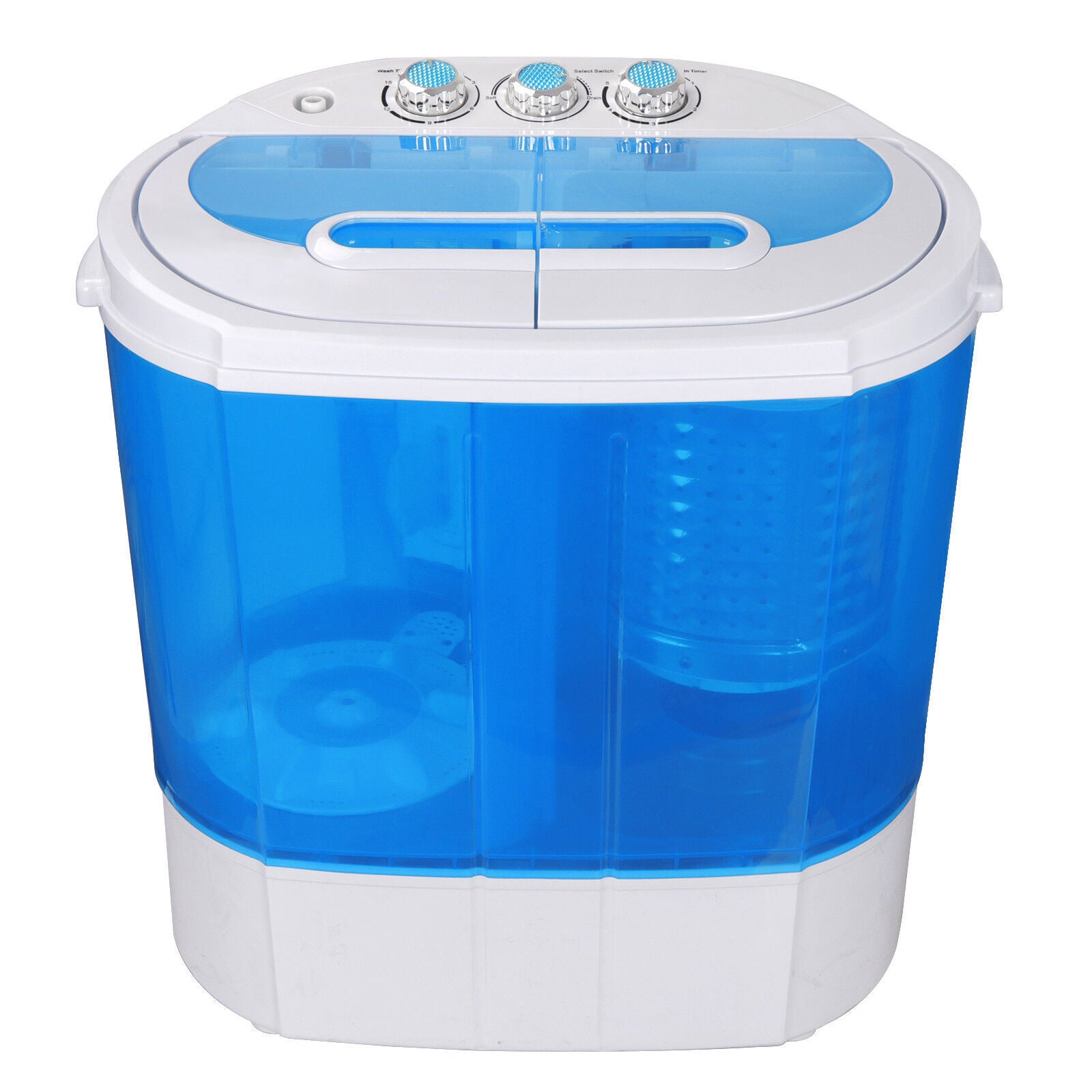Portable Compact Washing Machine 10lbs Twin Tub Washer Spin Dryer Gravity Drain