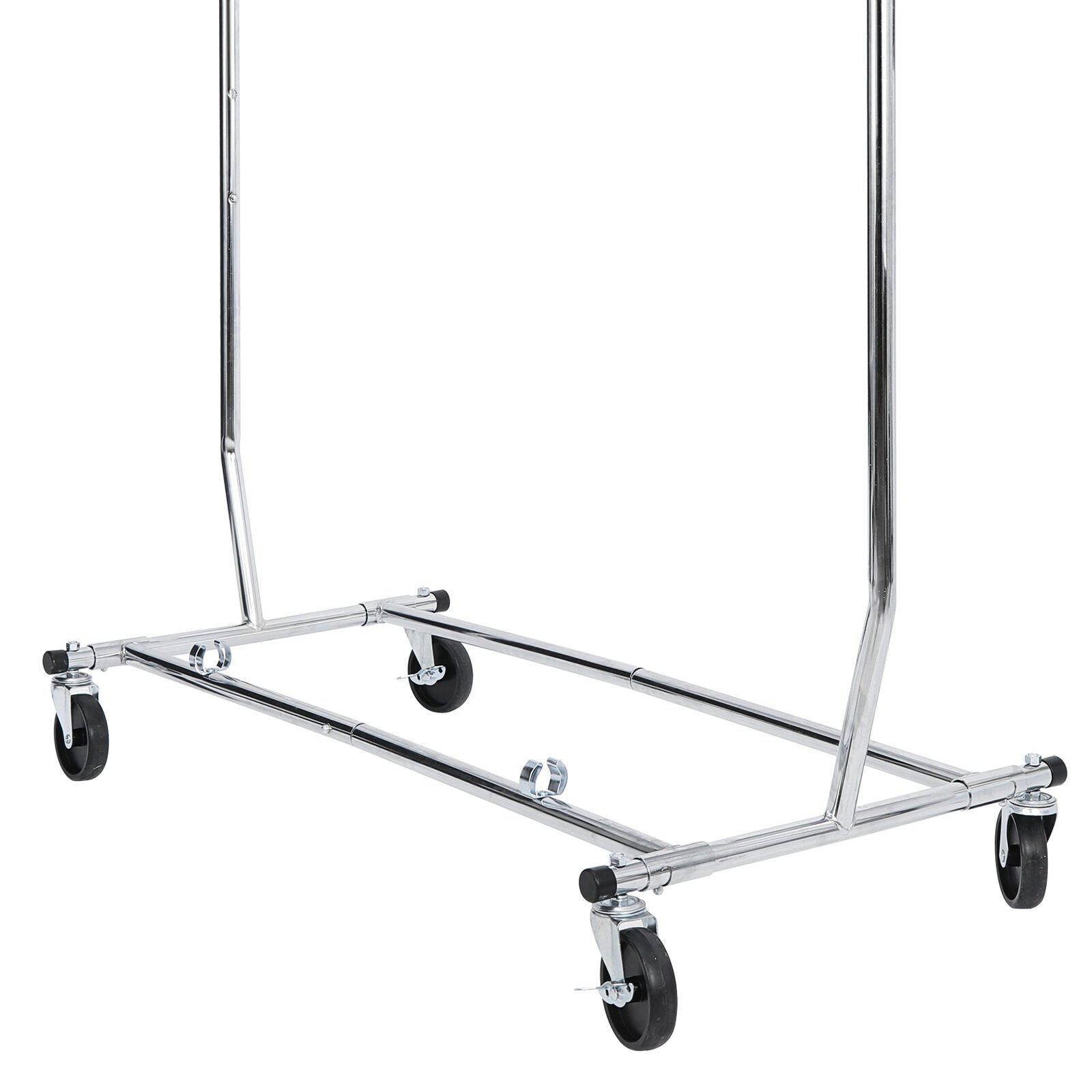 Heavy Duty Rolling Clothes Garment Rack Clothing Stand Adjustable Height W/Wheel