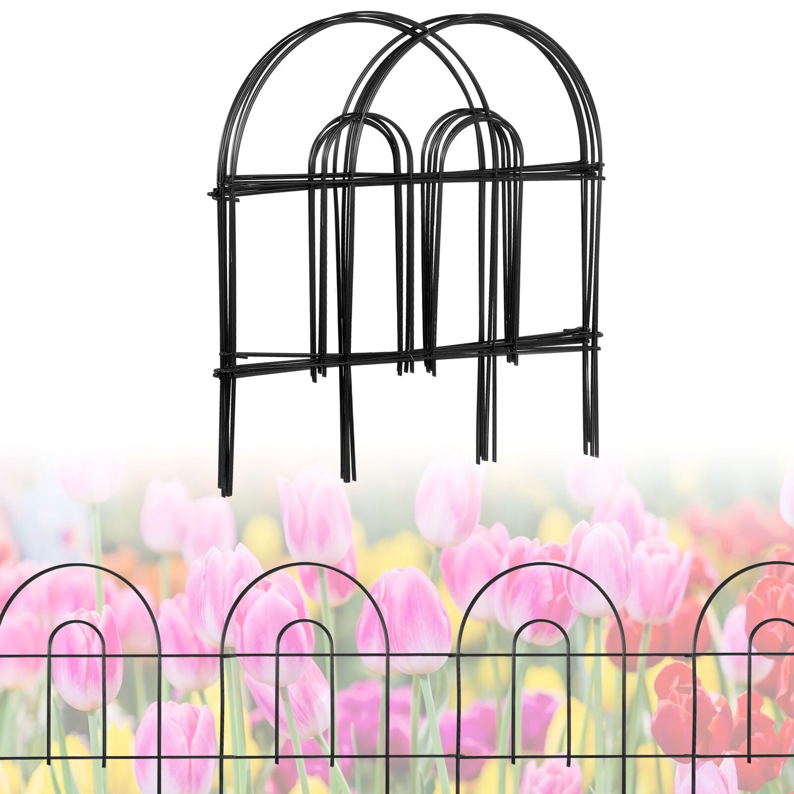 Black Metal Garden Folding Border Fence 18