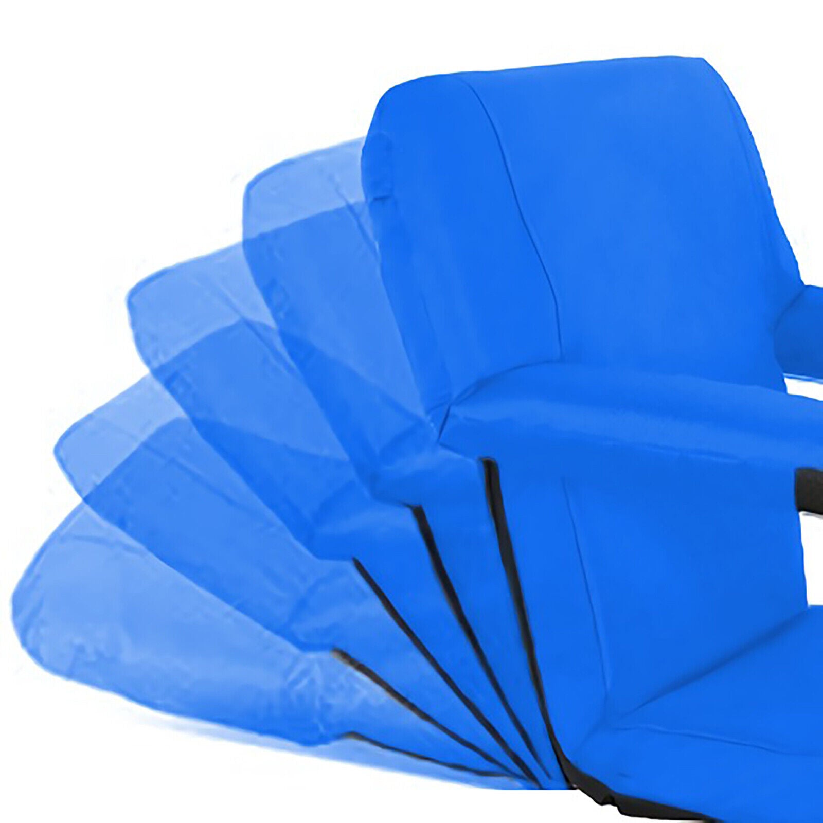 Easy Carry Stadium Seats Chairs Blue Bleachers Benches W/ Padded Cushion Backs