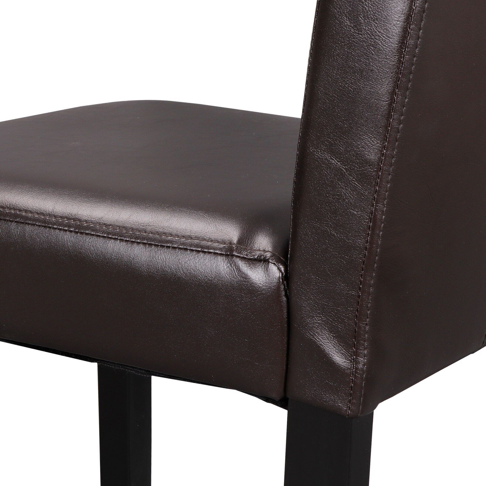8 Set Dining Parson Room Chairs Kitchen Formal Elegant Leather Design  Brown