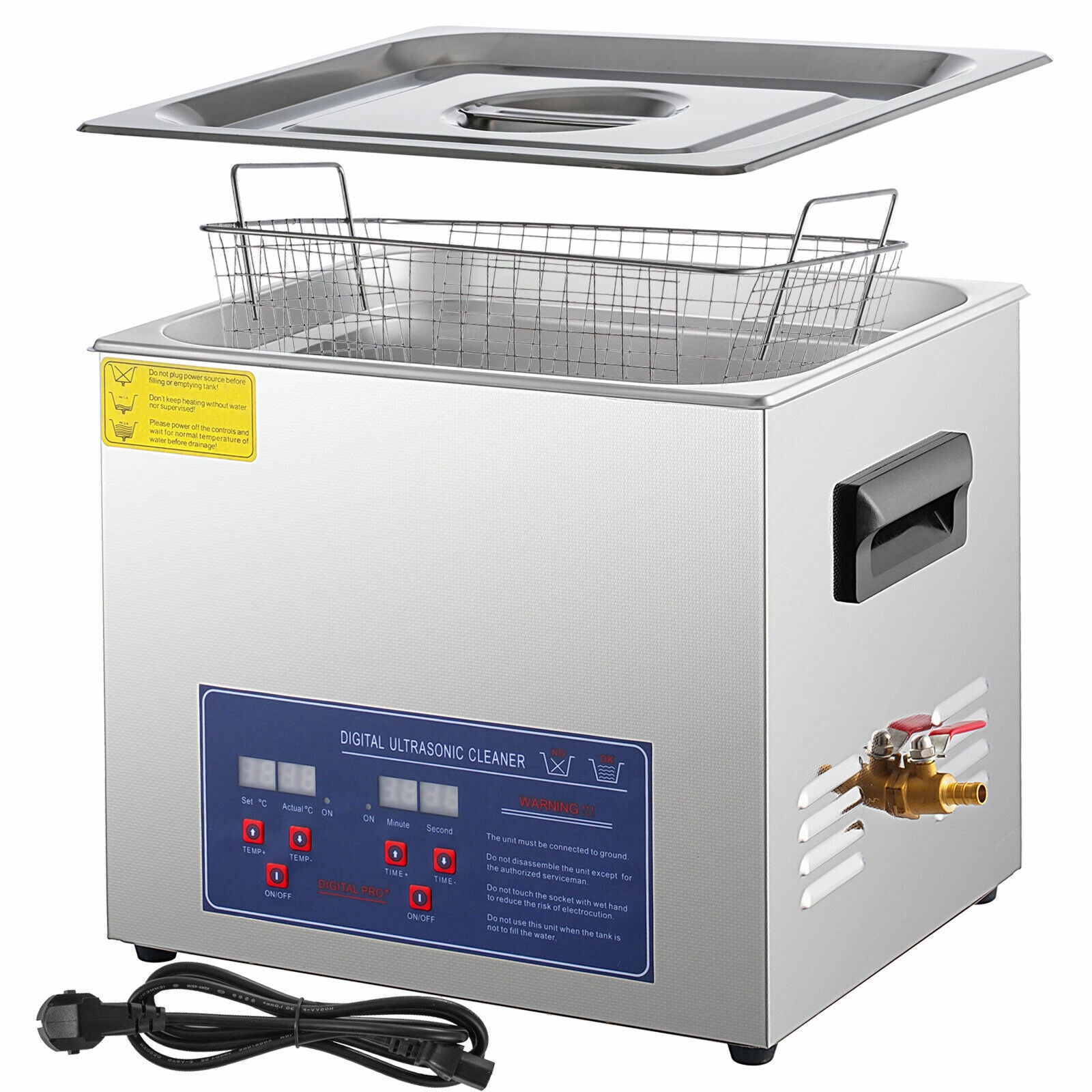 New 10L Ultrasonic Cleaner Stainless Steel Industry Heated Heater w/Timer