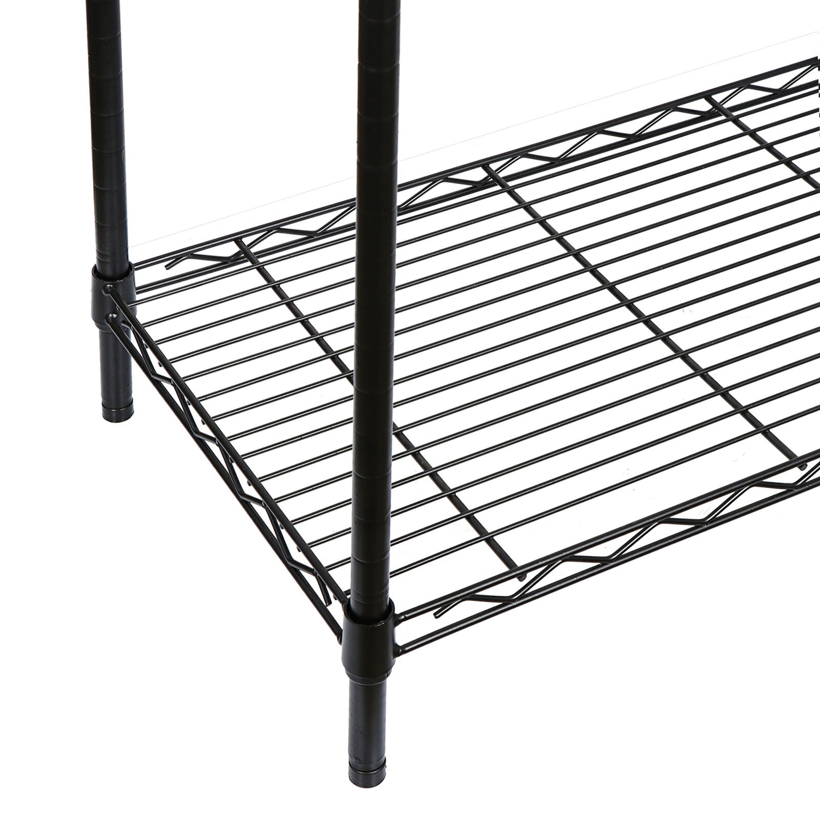 4-Tier Metal Wire Shelf Rack Storage Shelving Unit Organizer for Kitchen Black