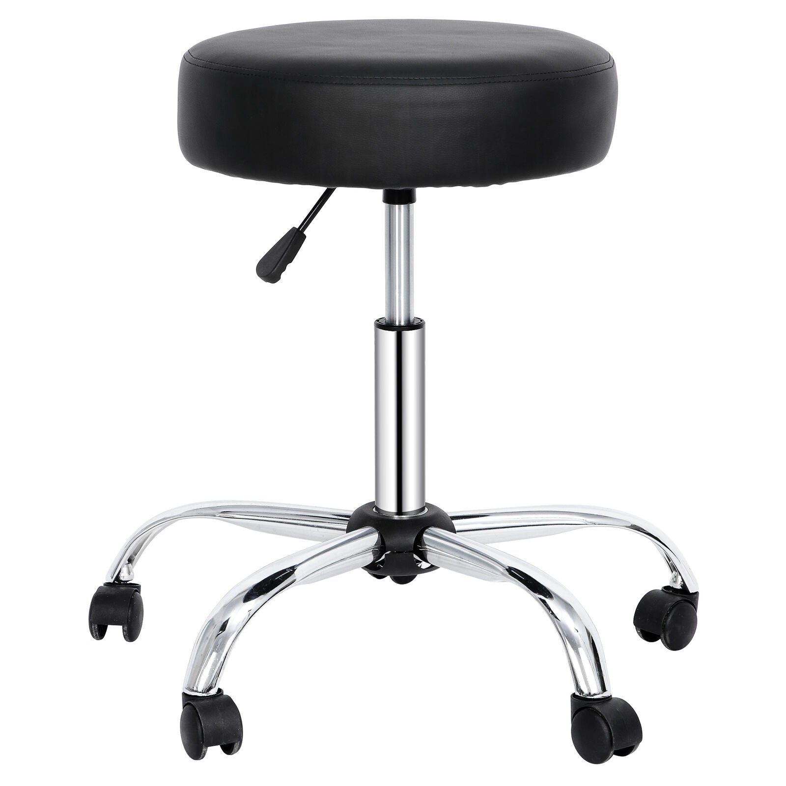 Adjustable Multi-Purpose Drafting Spa Bar Rolling Stool with Wheels Black