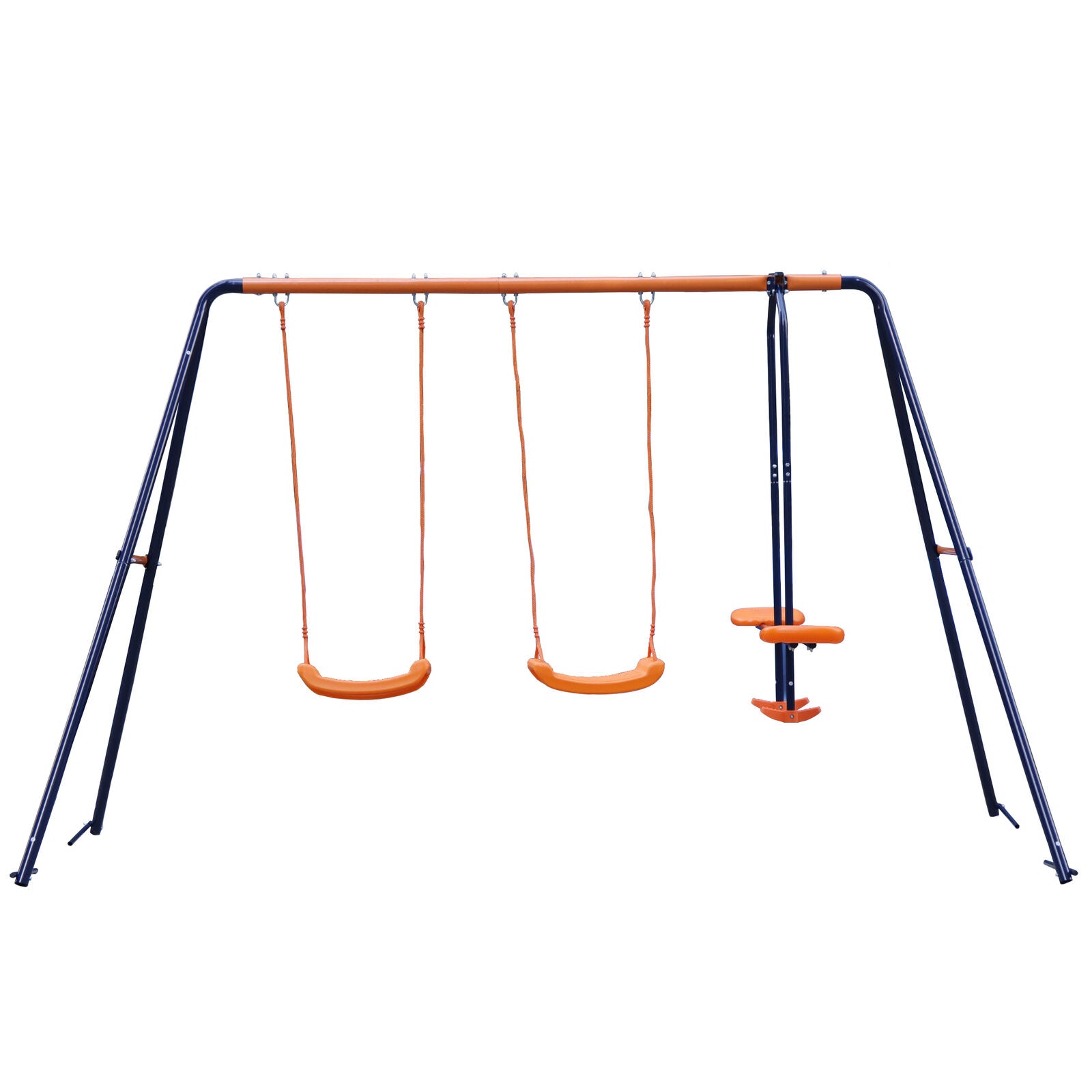 Metal Swing Set for Kids 2 Seats & 1 Swing Glider Hold up to 440lbs for Backyard