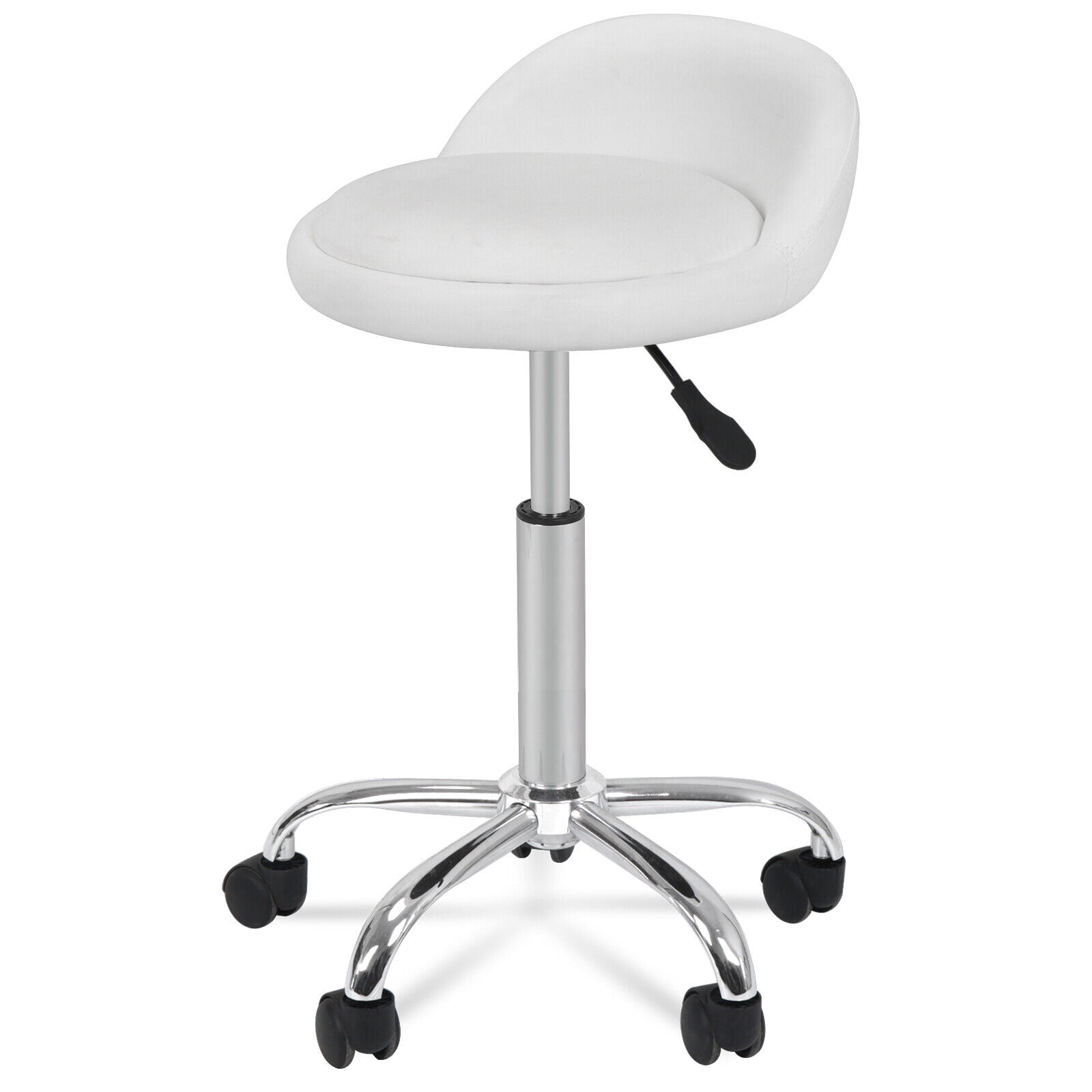 Adjustable Height Hydraulic Rolling Swivel Stool Spa Salon Chair with Back Rest