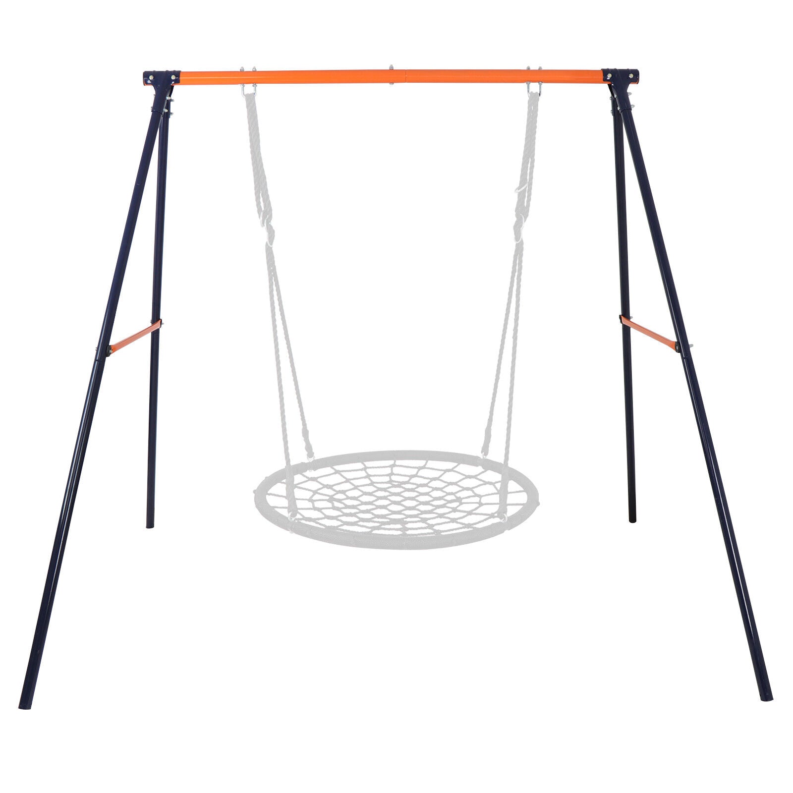 A-Frame Swing Stand Yard Lawn Playground + 48' Spider Web Tree Swing Net