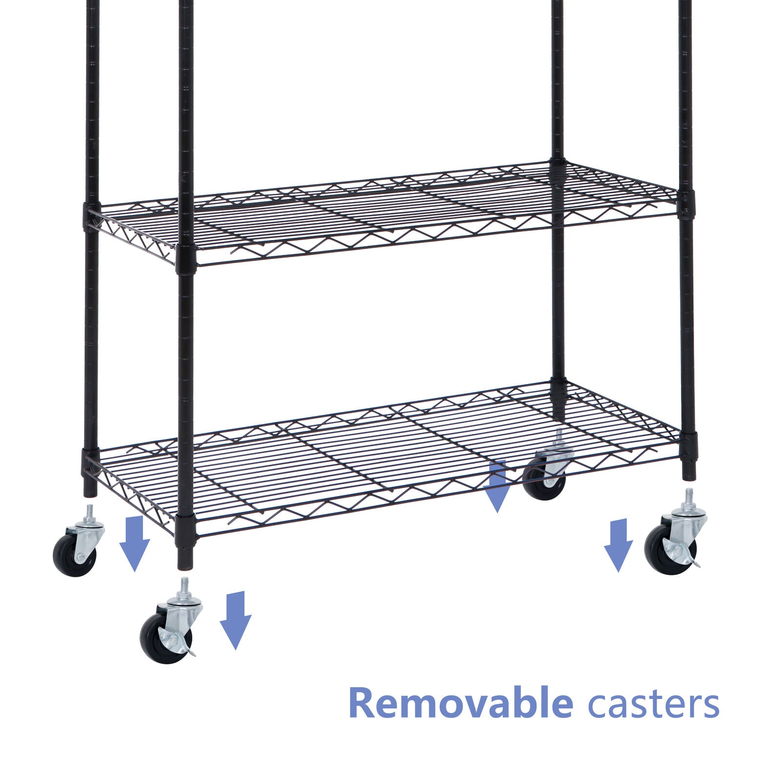 5-Shelf Steel Wire Tier Layer Shelving Durable 30.1x14.2x63