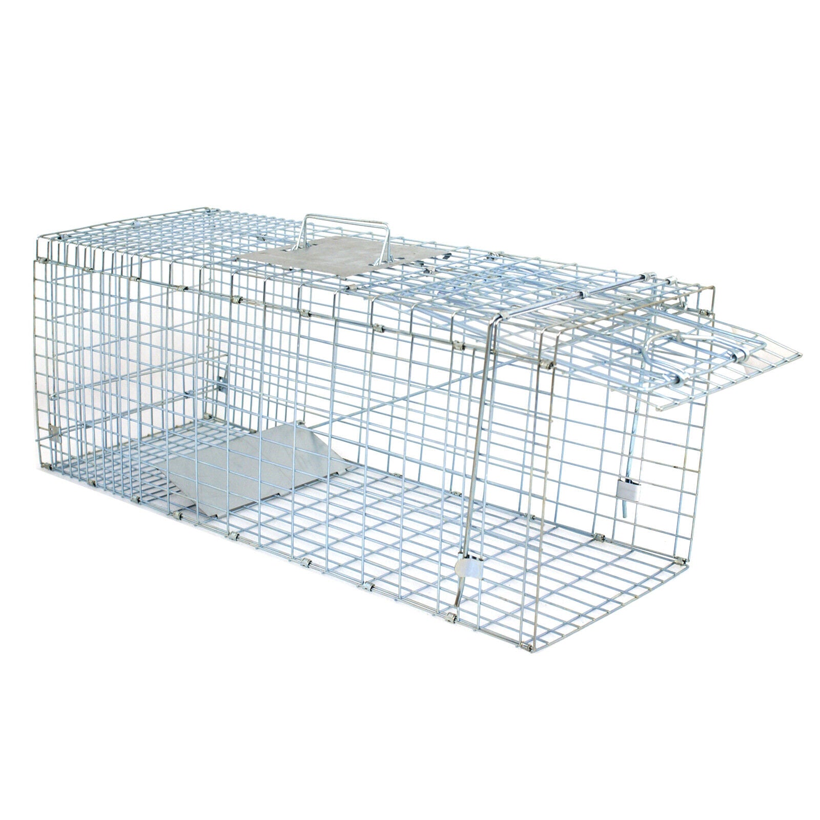 Humane Animal Trap 32x12x12 Steel Cage Live Rodent Control Skunk Rabbit Opossum