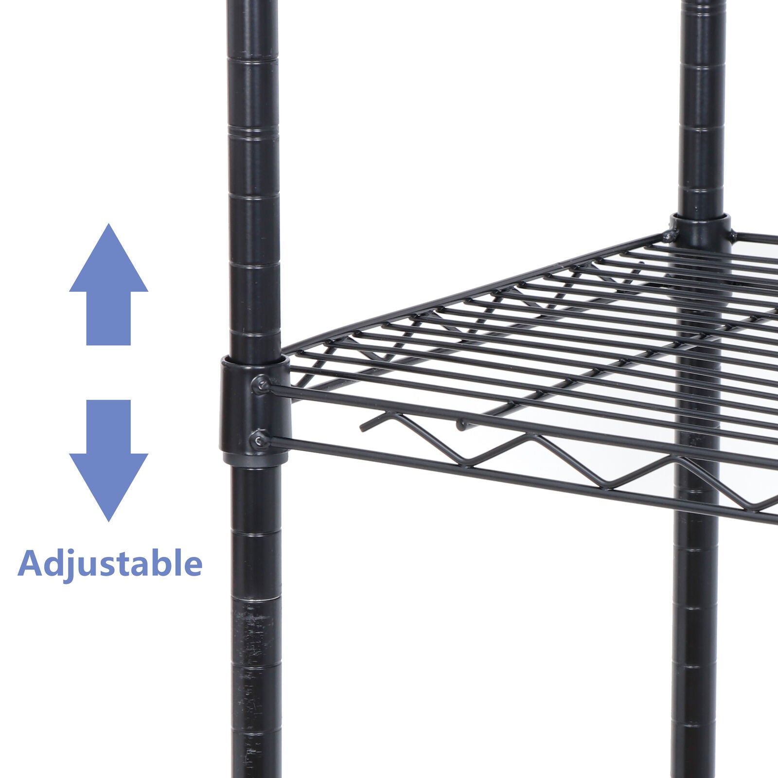 5-Shelf Steel Wire Tier Layer Shelving Durable 30.1x14.2x63