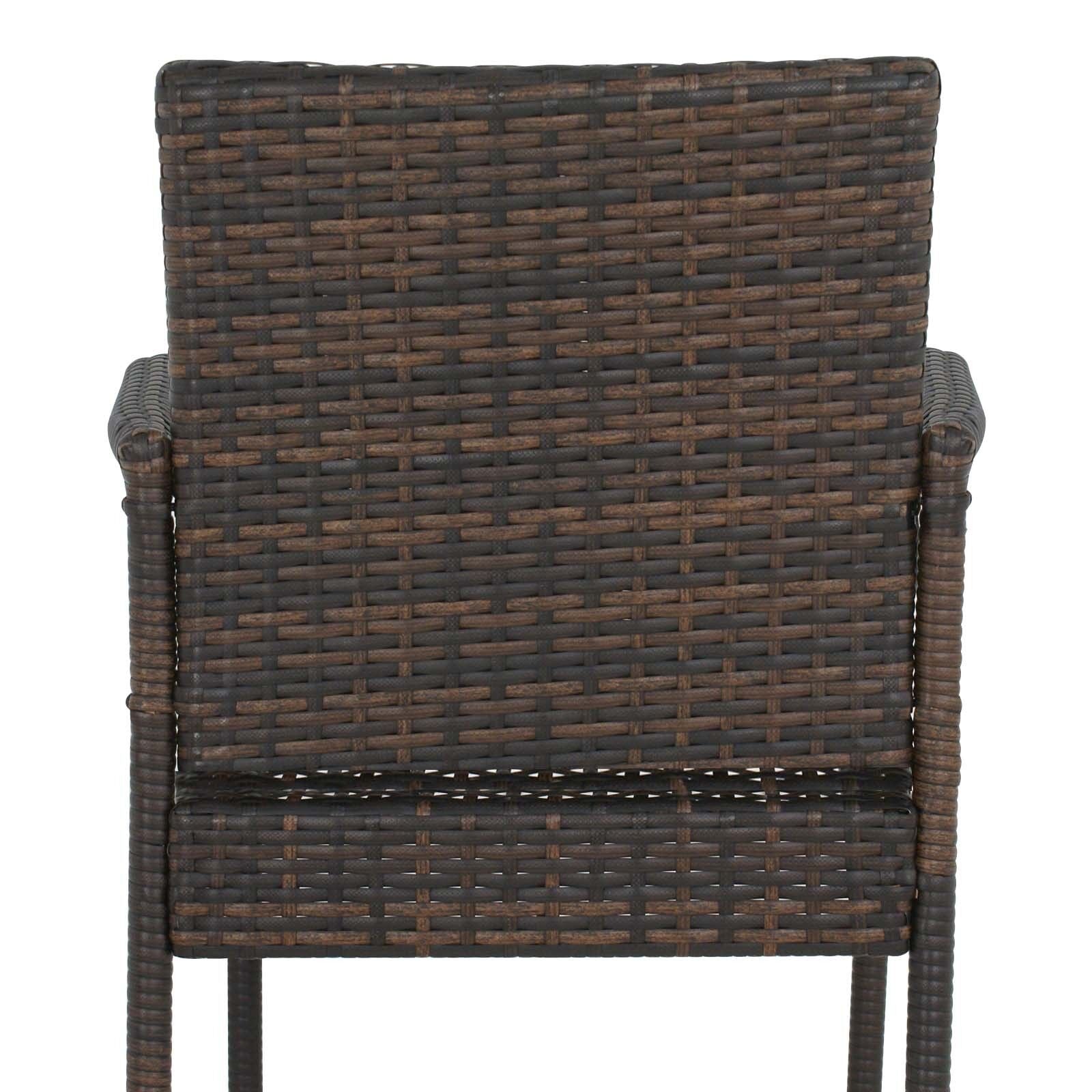 Set of 2 Outdoor Wicker Rattan Bar Stool Set Furniture Club Chairs Outdoor Patio