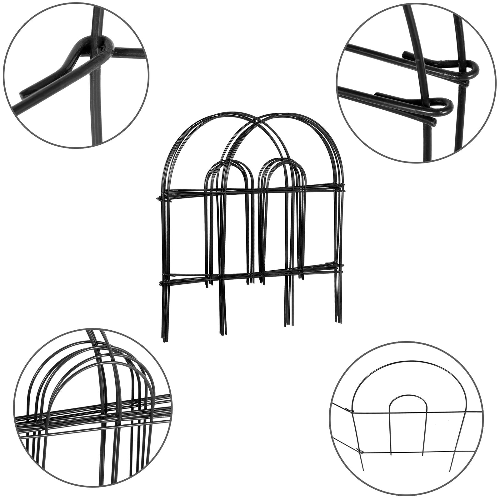 Black Metal Garden Folding Border Fence 18