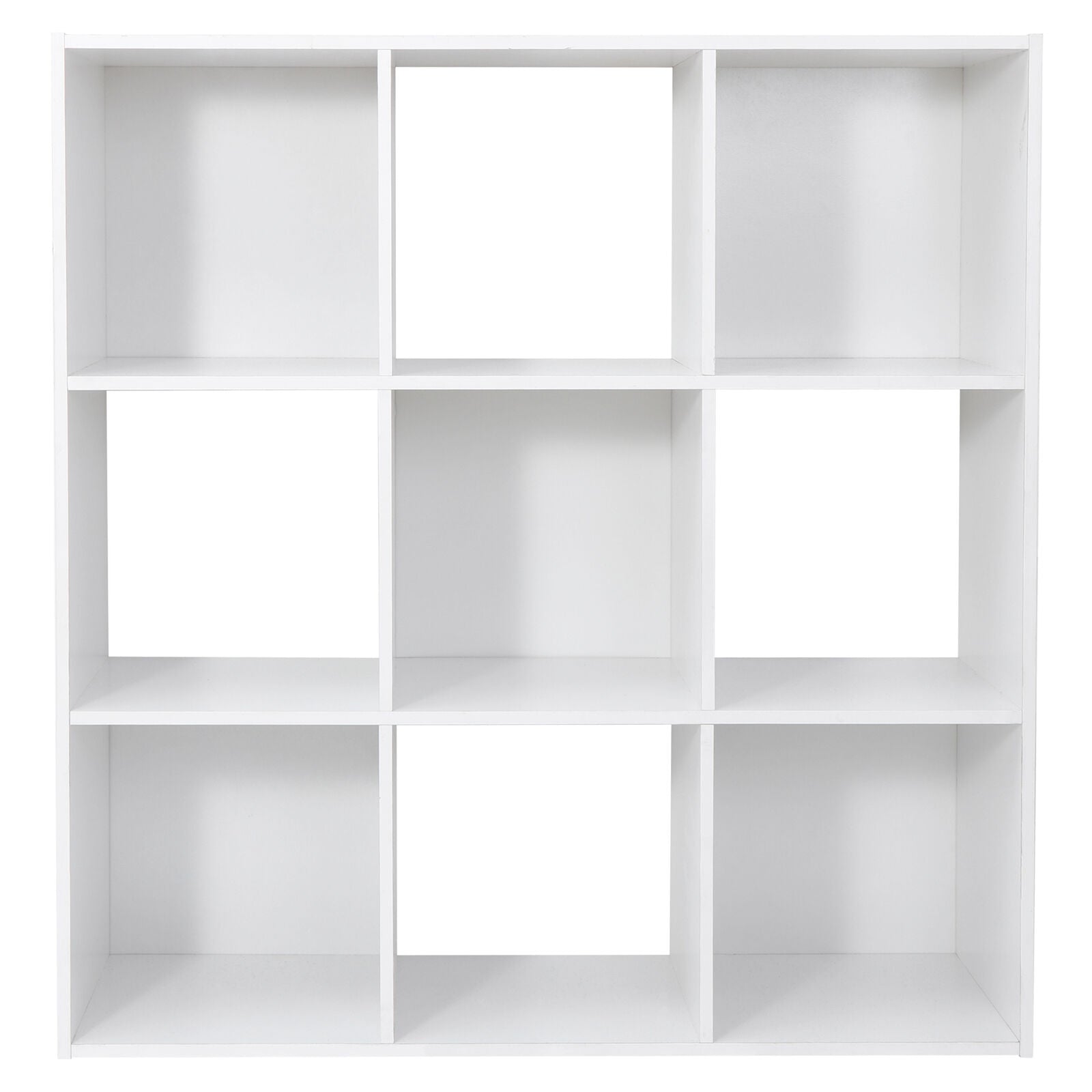 9 Cube Storage Organizer Wooden Bookshelf Display W/5 Removable Back Panel White