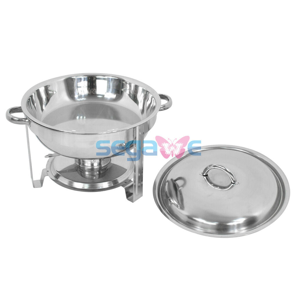 4 Pack Buffet Catering Stainless Steel Chafer Round Chafing Dish 5Qt Party Pack