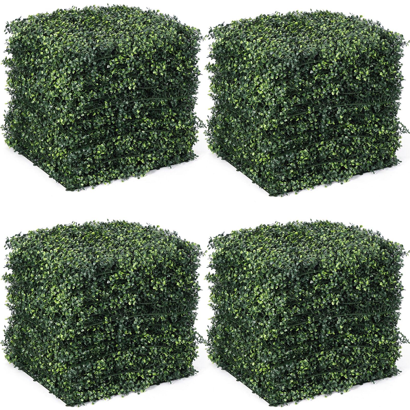 12pcs Artificial Boxwood Mat Wall Hedge Decor Privacy Fence Panels Grass 20x20