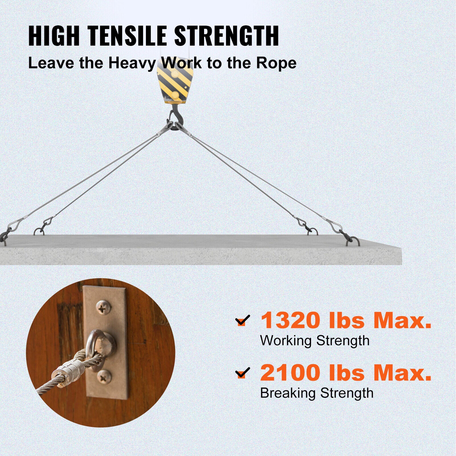 T316 Stainless Steel Cable Wire Rope 500FT 1/8