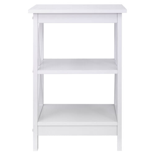 24 Inch X-Design End Table Sofa Side End Storage Shelf White