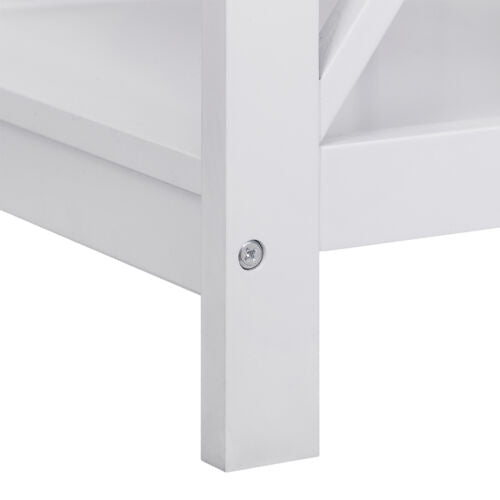 24 Inch X-Design End Table Sofa Side End Storage Shelf White