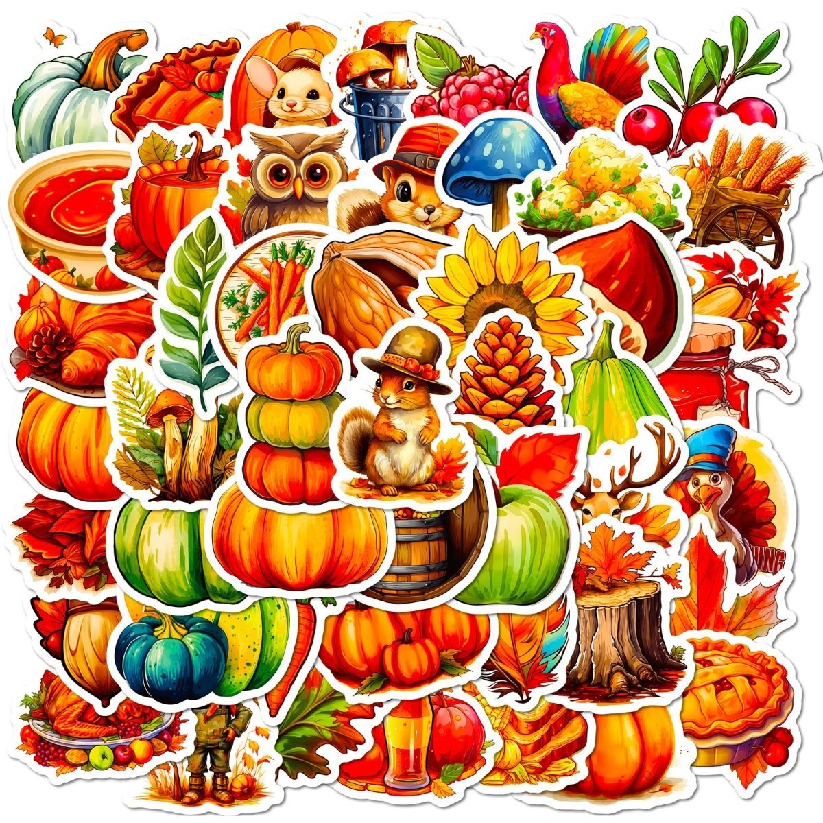 (50 pcs) Pumpkin Food Stickers for Party Playdate Goody Bag Fillers