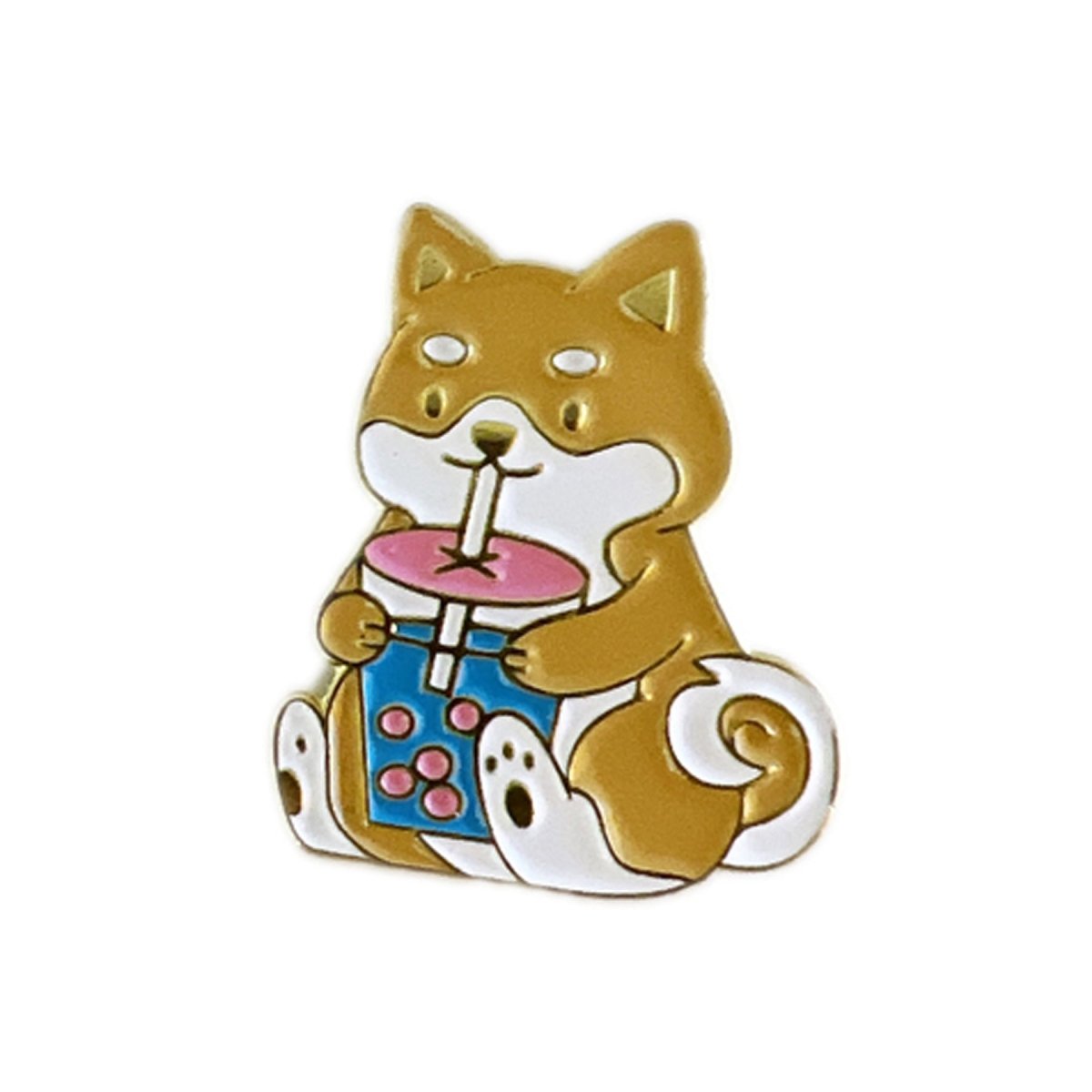 Corgi Bubble Tea Pin Lapel Gift Corgi Lovers Boba Dog Enamel Pin