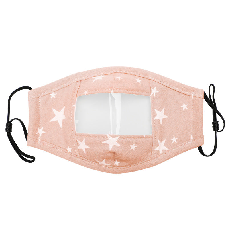 Cotton Face Mask with Anti Fog Clear Window Face Covering For Child