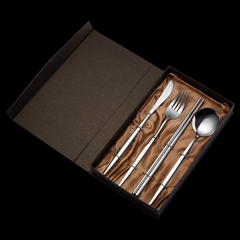 Stainless Steel Pointed Handle Utensil Gift Sets (Chopsticks Edition)