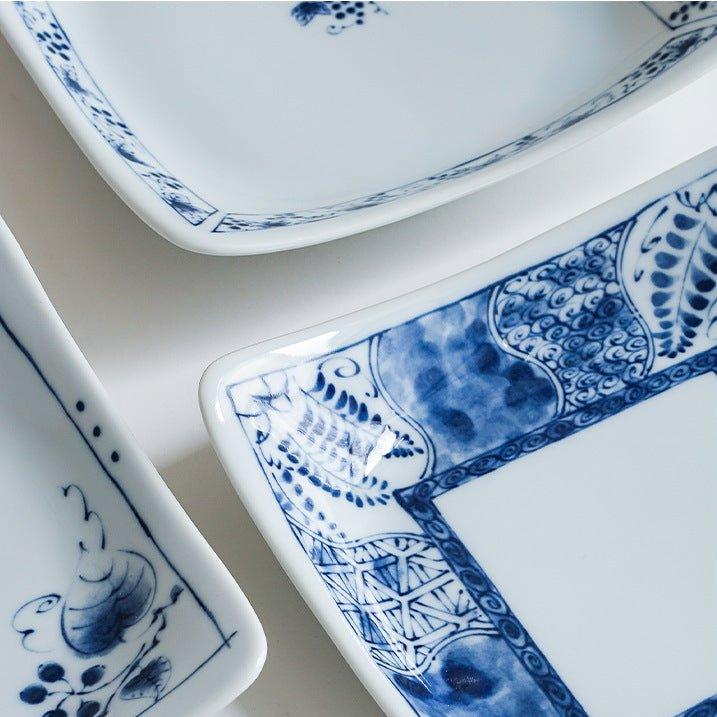 Japanese Handcrafted Mino Ware Ceramic Square Plates