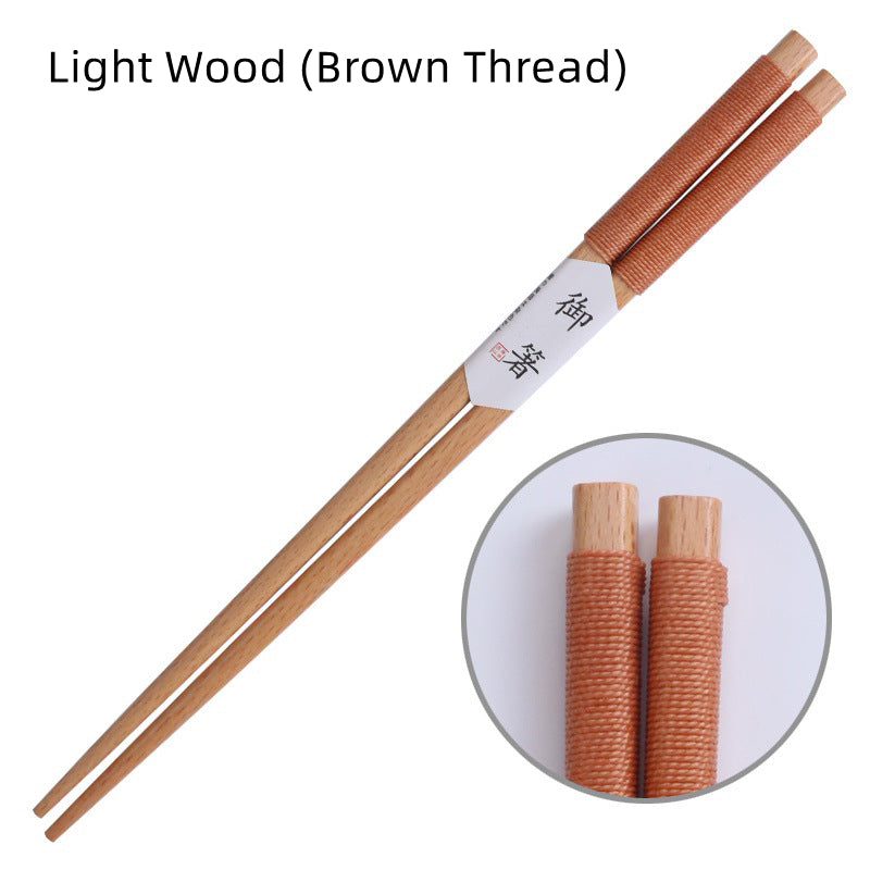 Japanese Handcrafted Wooden Chopsticks with Decorative Thread